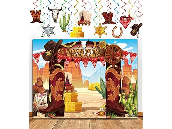 TMCCE 22 PCS Western Cowboy Party Decor