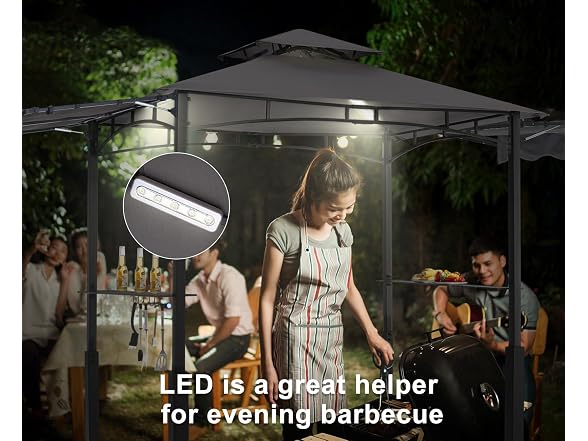 ABCCANOPY Grill Gazebo 14x5 with 2 Side Awnings