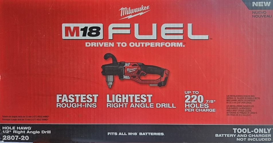 Milwaukee 2807-20 M18 Brshlss 1/2in Right Angle Drill - Gallery 2