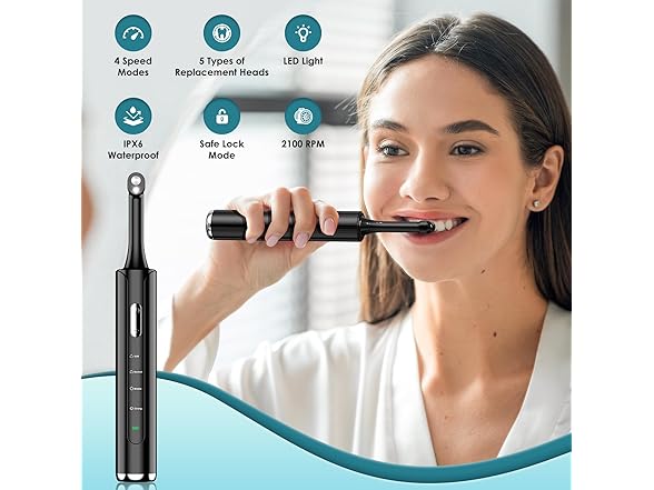 Rechargeable Tooth Polisher Black