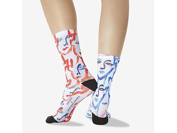 Hot Sox Women's Faces Crew Socks (4-10)