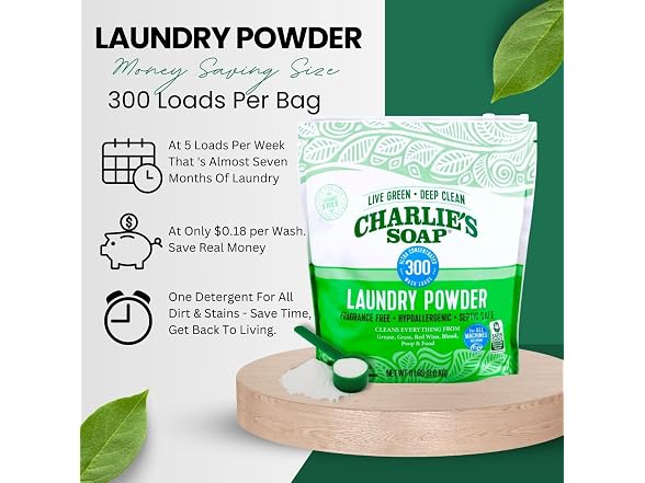 Charlies Soap Laundry Powder 300 Loads
