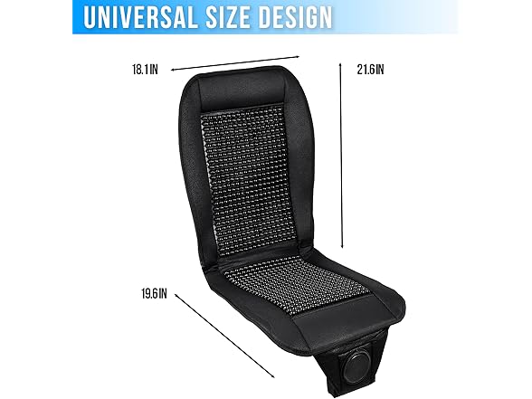 Zone Tech SE0098 Beaded Cooling Car Seat Cover Black