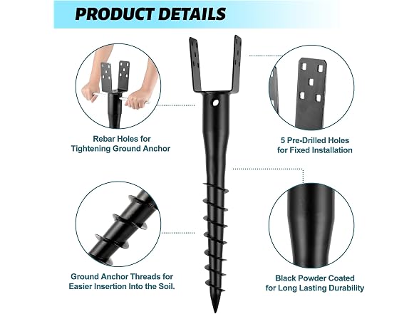 XYADX No Dig Ground Screw Anchor