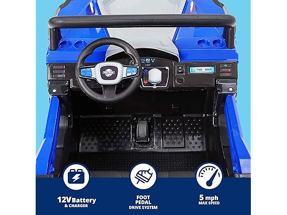 Kid Trax UTV Electric Ride On Toy, Blue