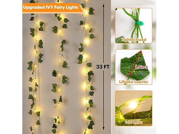 Lakumu Vine with Fairy Lights. 33ft (Your Choice)