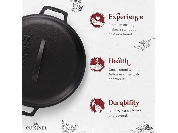 Cuisinel Cast Iron Dutch Oven - 7-Quart