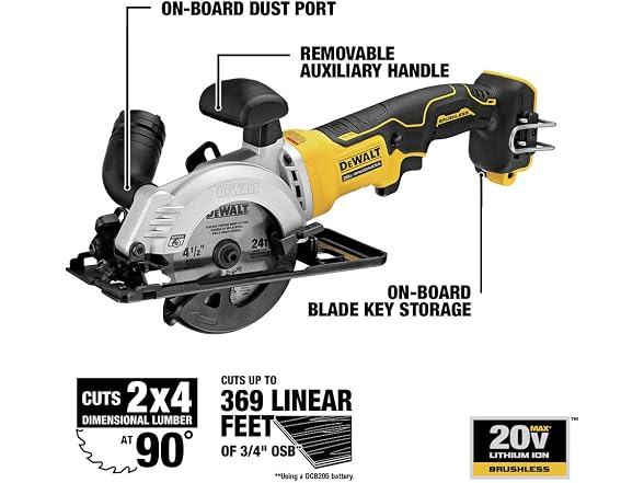 Dewalt DCB571B DEWALT ATOMIC 20V MAX* Circular Saw, 4-1/2-I