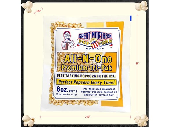 24PK 6oz Popcorn Machine Popcorn Packets