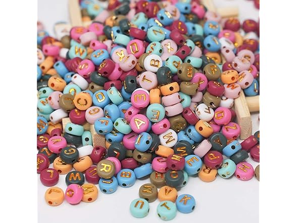 AmlkHxuan1000pcs Round Letter Beads