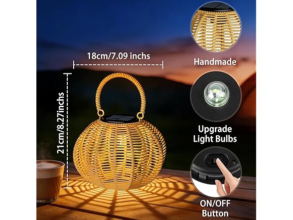 KagoLing Solar Lanterns Outdoor Waterproof, 2PK