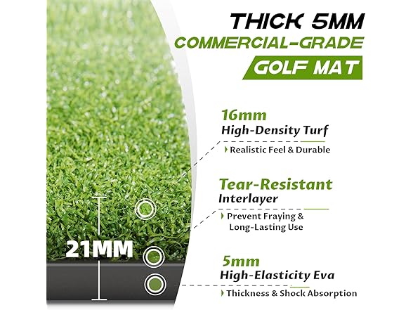 Bltend Golf Mat: Heavy-Duty Golf Hitting Mats Practice Outdo (Open Box)