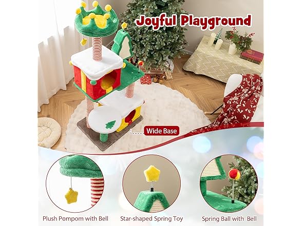 PETSITE 61 inch Christmas-Themed Cat Tree
