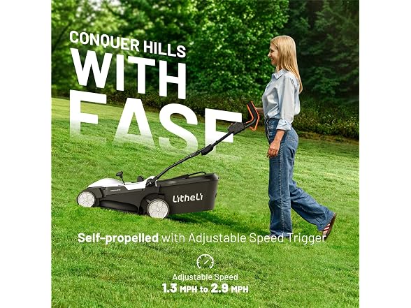 Litheli 18" Electric Self Propelled Lawn Mower