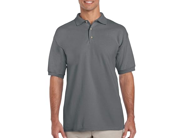 Gildan Men (S) Ultra Cotton Pique Polo Shirt Grey
