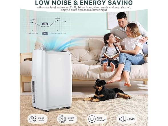 Vossfamul 4-in-1 14,000 BTU Portable AC with Heat