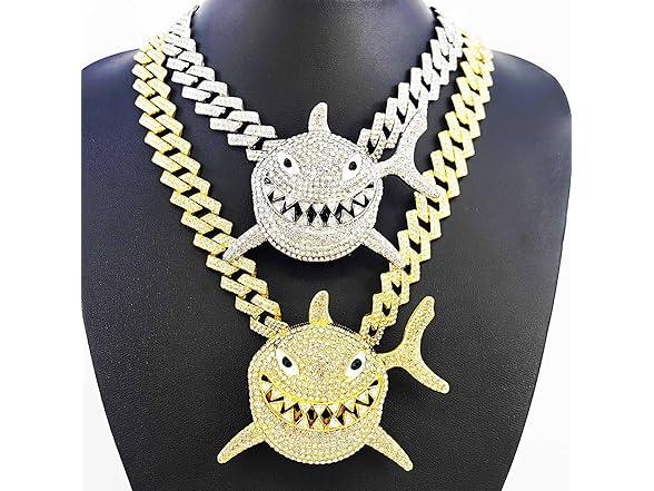 Lssfadccx Cuban Shark Pendant Silver