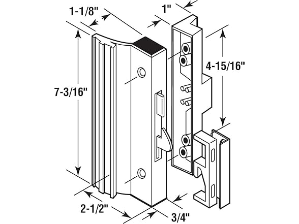 Prime-Line C 1125 Sliding Patio Door Handle Set