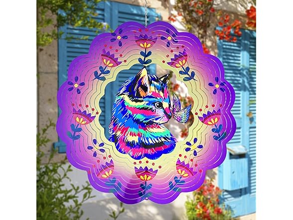 GOTOME Cat Wind Spinners Metal Gifts