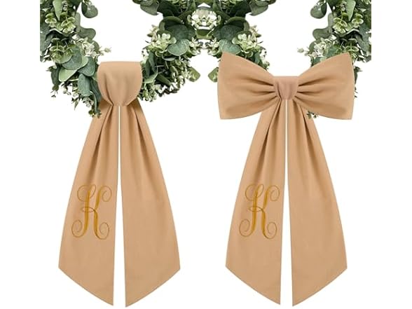 Yicentdp 2 Pcs Burlap Wreath Sash