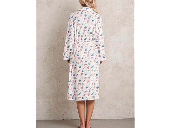 Women Strawberry Print Bathrobe