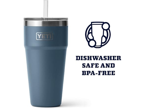 YETI Rambler 26oz Straw Cup, Nordic Blue