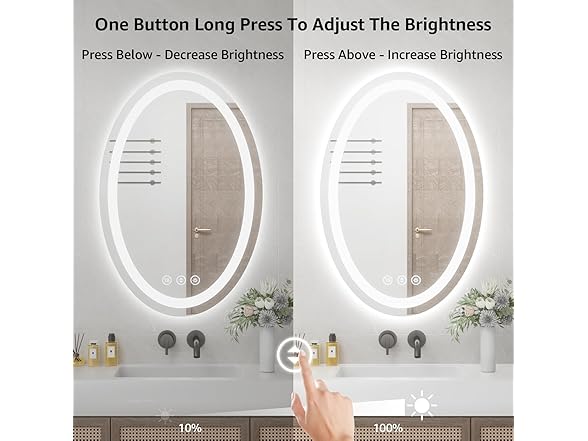 48"x36" Oval LED Bathroom Mirror