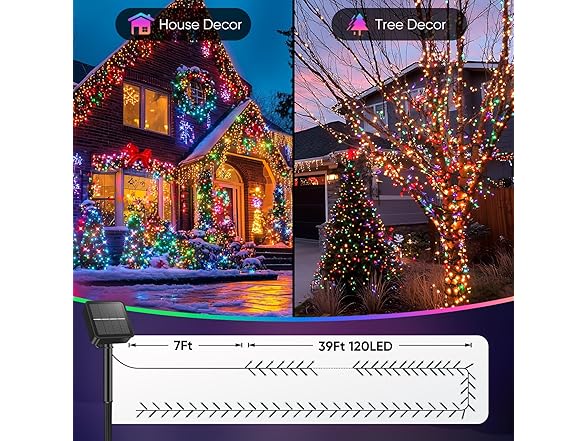 Brightever Solar String Lights for Outside, 2-Pack