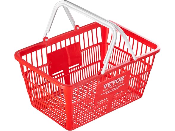 Shopping Baskets, 12-Pack, Red, Sturdy