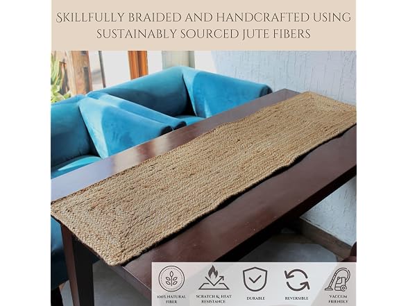 48 In Natural Jute Braided Table Runner