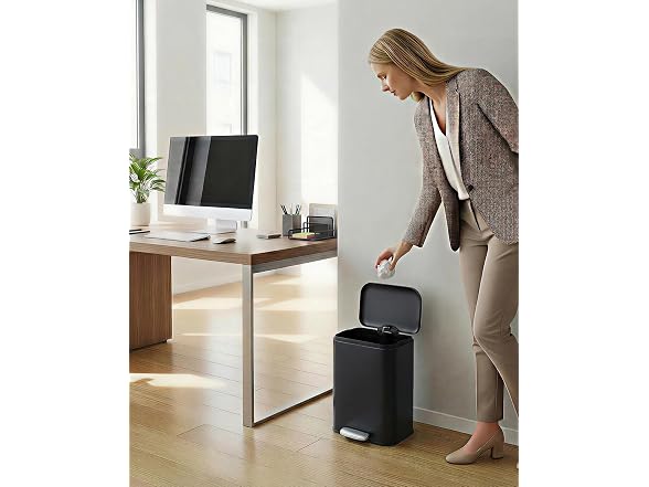 PrecisionAuto 3.2 Gallon / 12L Stainless Steel Trash Can Black