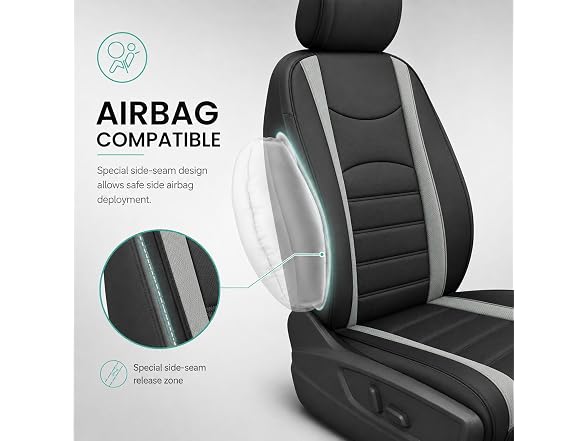 FH Group Car Seat Covers Front Set Gray