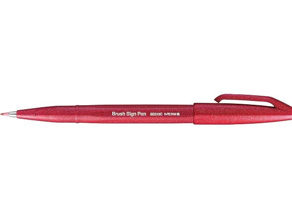 Pentel Brush Sign Pen SES15C-12 Fibre-Tip Pen 10 red