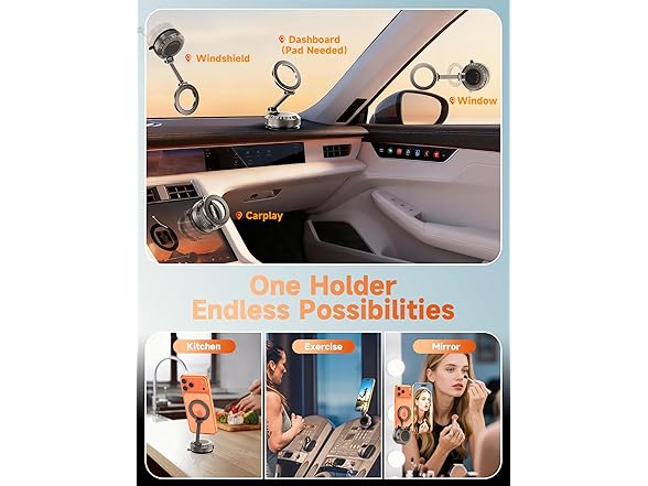 visnfa Vacuum Magsafe Car Mount