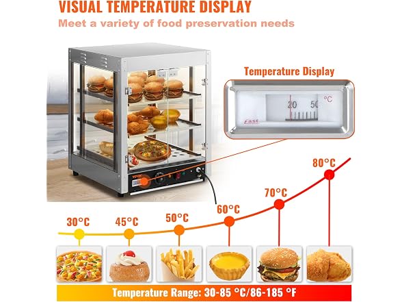 VEVOR Commercial Food Warmer Display, 3