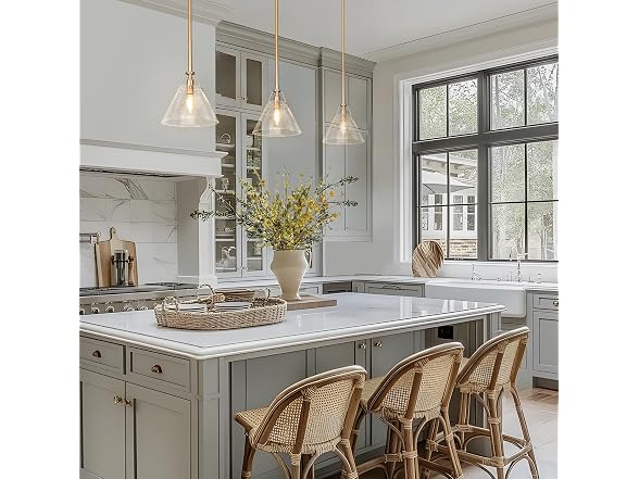 KSANA Gold Pendant Light Seeded Glass