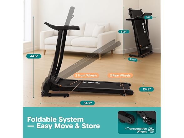SereneLife Portable Foldable Treadmill
