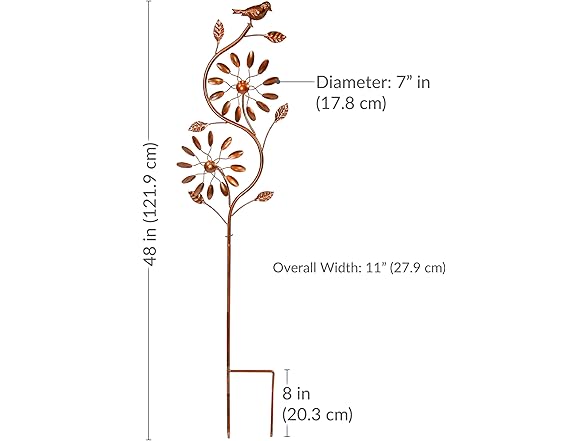 Sunnydaze Decor HB-0451 Twirling Wind Spinner - 48"H