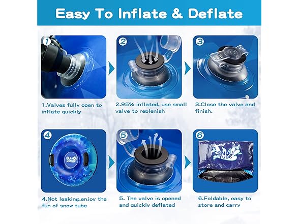 WOLKEK Snow Tube 2 Pack