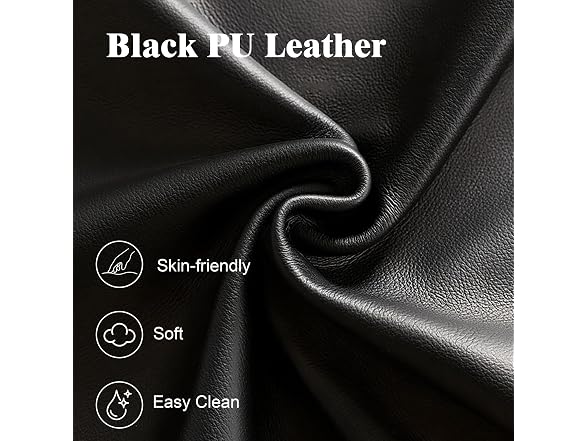 HAOARA Queen PU Leather Bed - Black
