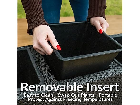 Sunnydaze 3-Section Wicker Raised Planter Box