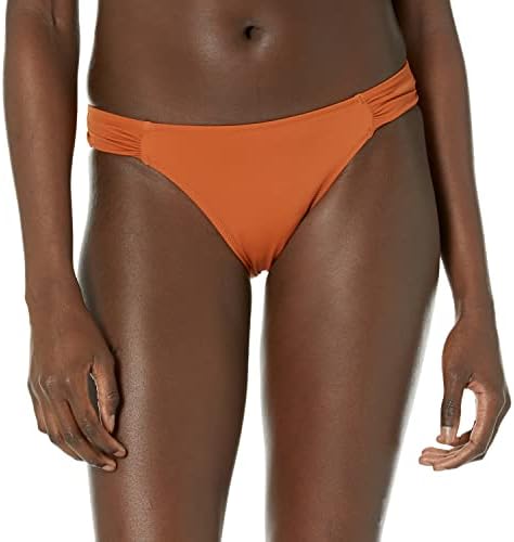 Amazon Essentials Women's Side Tab Bikini Swimsuit Bottom, Terracotta, Small
