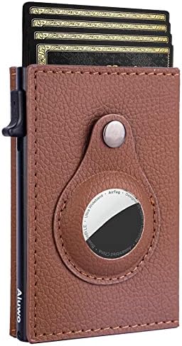 Aiuwo Airtag Wallet for Men,Mens Wallet Card Holder,Smart,Slim,Minimalist Wallet,Credit Cards Holder RFID Blocking Wallet (Airtag Wallet, Lichee Brown)