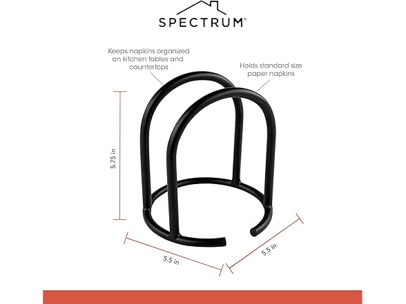 Spectrum Euro Napkin Holder Black