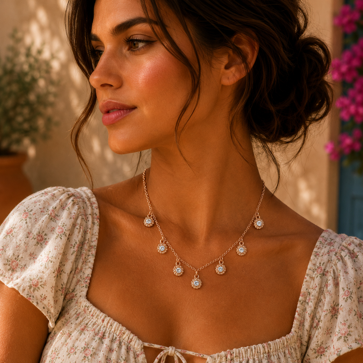 18K Gold Plated Chandelier Necklace - Gallery 6