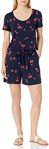 Amazon Essentials Womens Short Sleeve Scoop Neck Romper