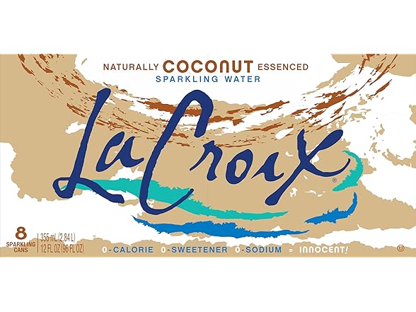 8PK LaCroix Sparkling Water, Coconut, 12 Fl oz