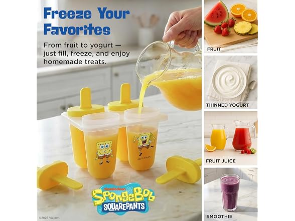 Nickelodeon SpongeBob Plastic Popsicle Molds 