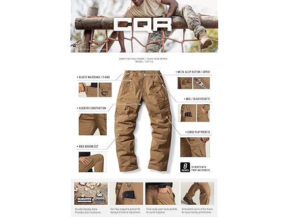 CQR Men (32W x 30L) Tactical Pants
