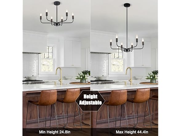 6-Light Industrial Black Chandelier